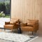 29.5"W Mid-Century Modern Leatherette Armchair With Side Pocket